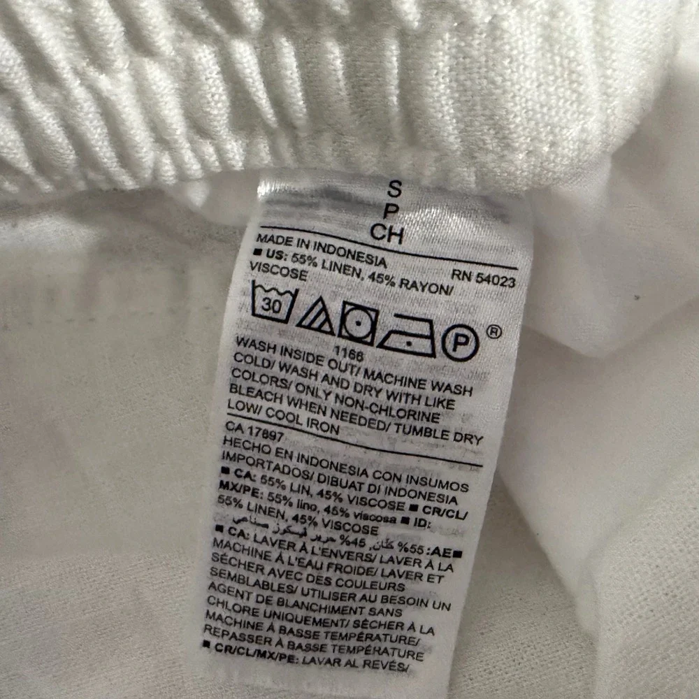 Old Navy Wide Leg Linen Pants Womens Small White Coastal Grandma‎ Elevated Basic - Picture 8 of 13